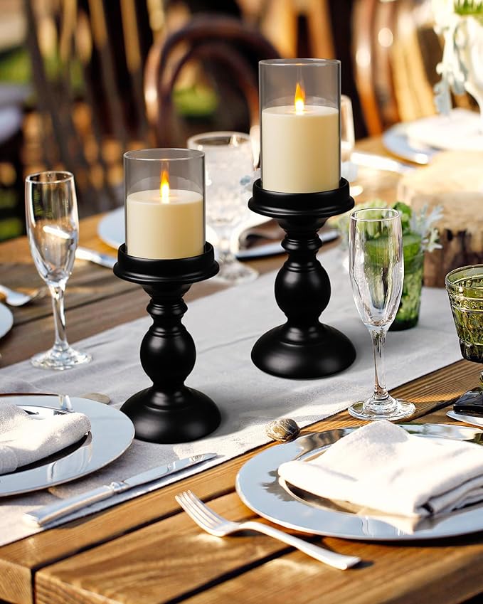 Flameless Candles, LED Candles with Remote Control and Timer, New True Analog 3D Wick Battery-Powered Acrylic Pillar Candle for Romantic Ambience and Home Décor, 3 Piece Set (Ivory)