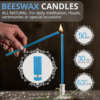 Danilovo Smudging Kit – 5 Palo Santo Sticks, 1 White Sage Smudge Stick and 50 pcs Beeswax Taper Candles Set for Meditation, Cleansing, and Spiritual Practices, Handcrafted, Eco-Friendly