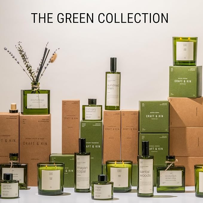 Craft & Kin Reed Diffuser Set Oakwood, Mahogany & Vetiver, Fall Reed Diffusers for Home, Fragrance Diffuser Sticks, Oil Diffuser Sticks, Oil Diffuser with Sticks, Reed Diffuser for Men