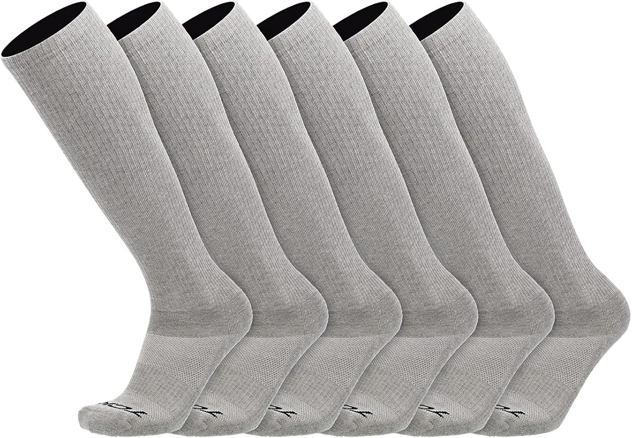Over the Calf Work Socks for Men and Women 9-11 10-13 13-15 Moisture Wicking Tall Cushioned Knee High Boot Socks 6-pack
