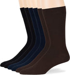 7BigStars Mens Dress Socks – 6 Pairs Crew, Soft Stay Up, Cotton Comfort for Business, Office, Big and Tall, Breathable