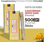Satya Californian White Sage Incense Sticks 250 gmx 2 Pack (500 GMS), Insenses with Raajsee Insence Holder Bundle, Nag Champa Natural Incense