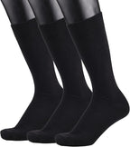 COTTON DAY Men's Premium Soft Combed Cotton Trouser Dress Socks Seamless Toe Black Navy Blue Striped