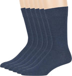 7BigStars Mens Dress Socks – 6 Pairs Crew, Soft Stay Up, Cotton Comfort for Business, Office, Big and Tall, Breathable