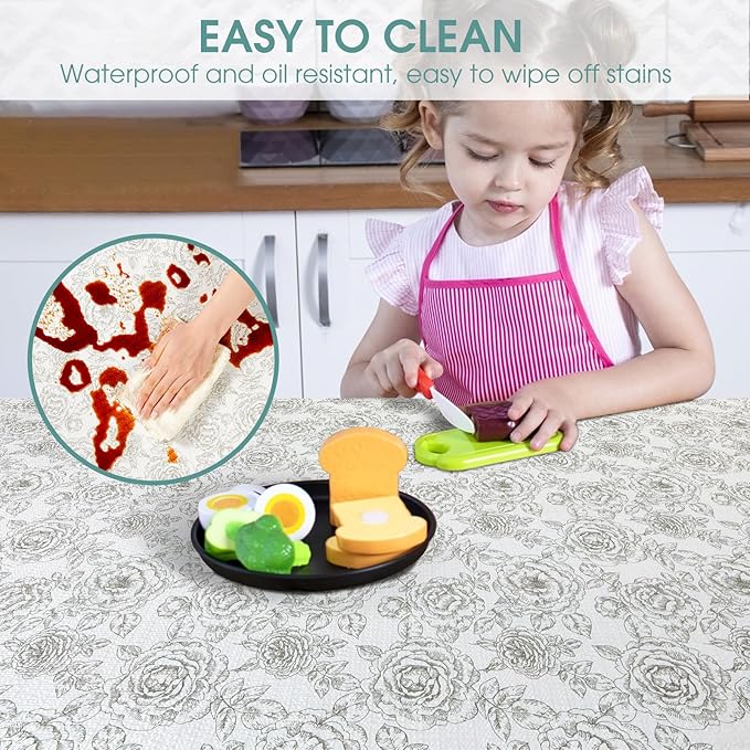 Shelf and Drawer Liner, Kitchen Cabinet Liners Non-Adhesive Thick Non-Slip Waterproof Washable Fragrant Mats Protect Dresser Shelves Cupboard Bathroom Cabinets, Black Rose, 18 in X 30 FT