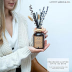 Reed Diffusers - Oil Sticks Diffuser Set with Real Dried Flowers - Reed Diffusers for Home, Bathroom & Office | Air Freshener Fragrance Sticks for Shelf Decor & Gifts by Le Petit Jardin & Co.