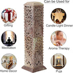 Handmade Carving Soapstone Incense Stick Tower Holder | Incense Stick Tower Burner Holder Spa Aromatherapy Home Office Fragrance Accessories Home Office Decor - (10 X 3 Inches)