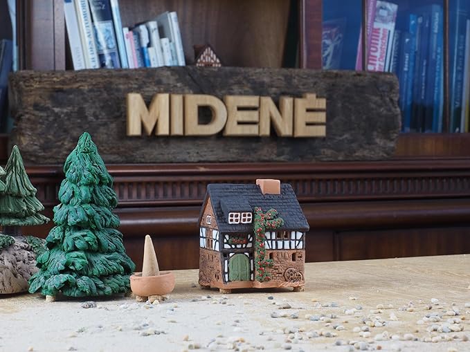 Ceramic Houses Collection - Collectible Miniature of Historic House in Lauterbach Germany - Cone Incense Holder Room Decor - Ceramic Incense Burner S19-5