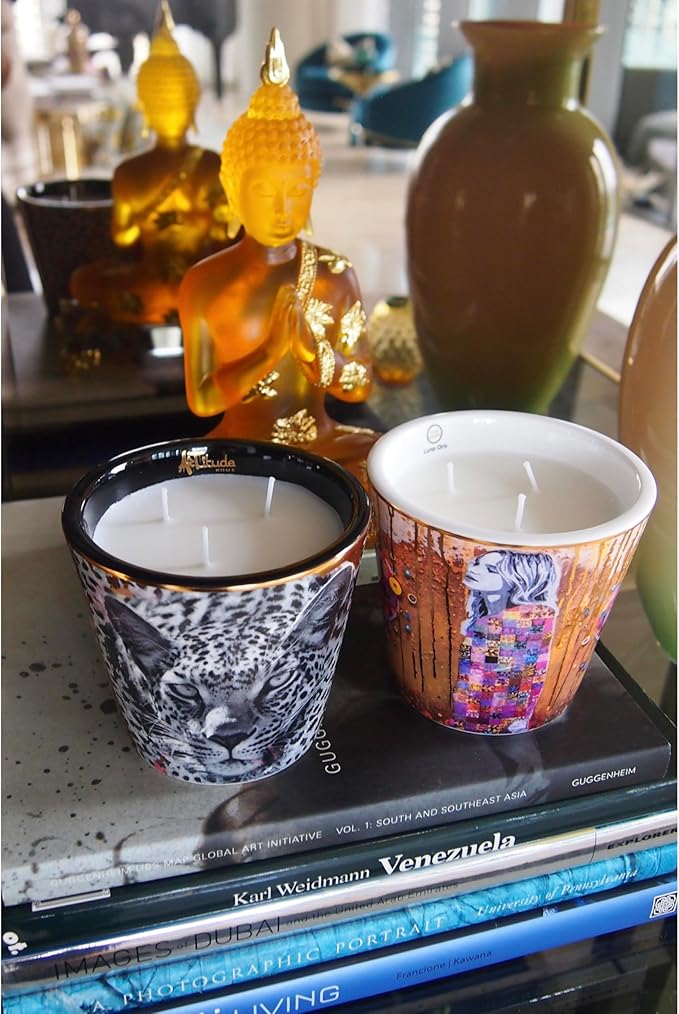 Golden Sahara 2 Piece Ceramic Candle Gift Set