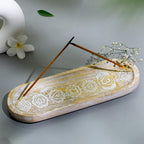 raajsee Incense Holder -Incense Burner Holder –Ash Catcher - Incense Stick Holder - Meditation & Yoga - Great Gift for Any Occasion Size 11x4 inch (Seven Chakra White)