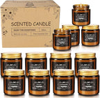 12 Pcs Scented Candles with Added Natural Essential Oils, 3.05oz, Suitable for Various Festivals, Parties, Yoga, and Home Scene