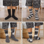 6 Pairs Merino Wool Socks for Men Thick Warm Thermal Winter Striped Dress Hiking Crew Men Socks Size 9-14