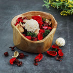 Qingbei Rina Red Potpourri,Strawberry Scented Christmas Potpourri Bowl Filler Dried Flowers,Decorative Vase Filler,Home Fragrance Perfume Sachet,9.8 Oz