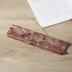 Koville Marble Incense Holder, Incense Holder for Sticks, Incense Sticks Holder Ash Catcher for Meditation Yoga SPA, Natural Stone Incense Burner, Home Table Decor (Red)