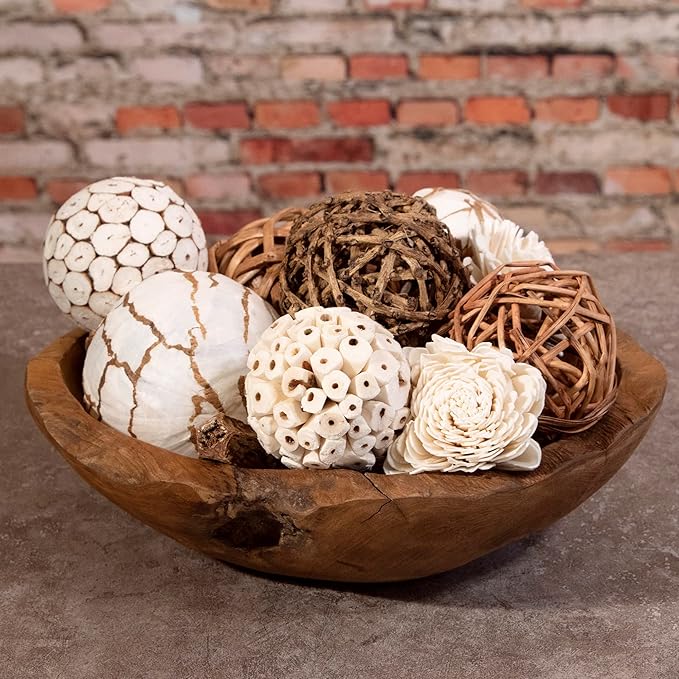 ANDALUCA Natural Tones Vase & Bowl Filler Decorative Balls (Natural Orbs)