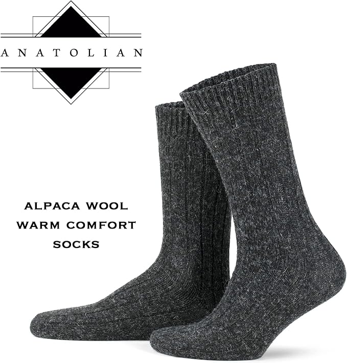 anatolian Alpaca Wool Socks Low Calf for Men Women - Warm Comfortable Everyday Casual Dress Socks