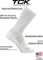 TCK Moisture Wicking Work Crew Socks for Men & Women- 9-11/10-13/13-15 Cushioned Boot Socks 6-pack 3-pack 12-pack