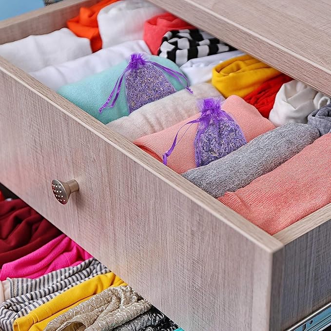 Bag of 25 Sachets Dried Lavender Flower Lavender Sachets for Drawers and Closets, LV-B-2