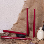 14 Pack Dark Red Taper Candles 12 Inch Tall 3/4 Inch Thick Burn 10 Hours (Burgundy)