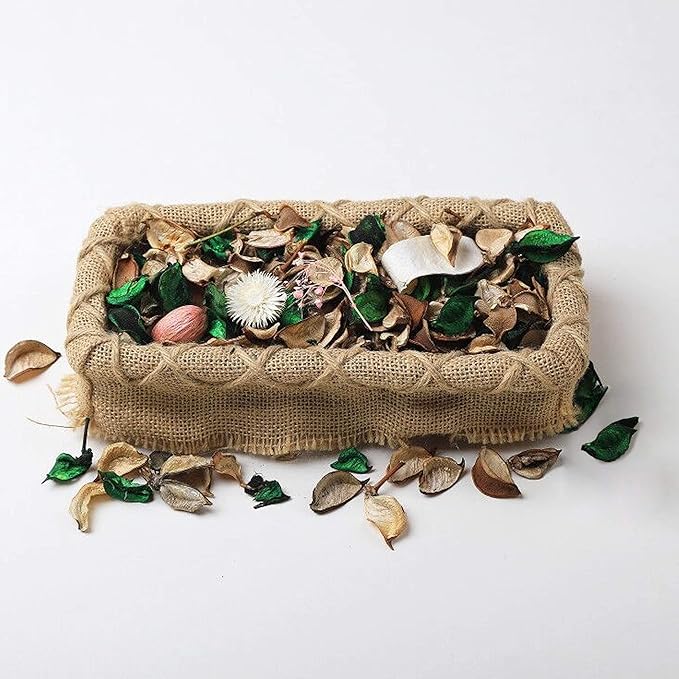 Qingbei Rina White Potpourri Bags, Jasmine Scented Potpourri Bowl Filler, Decorative Dried Flowers Petal,Home Fragrance Sachet,Bathroom Decor,8.4 oz/2 Bags