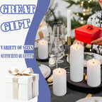 36 Pcs White Pillar Candles Bulk Set，Hurricane Candles，3 Different Lengths (12 Each)，Dripless Unscented Smokeless，Gives You a Better Atmosphere When Organizing an Event Party.