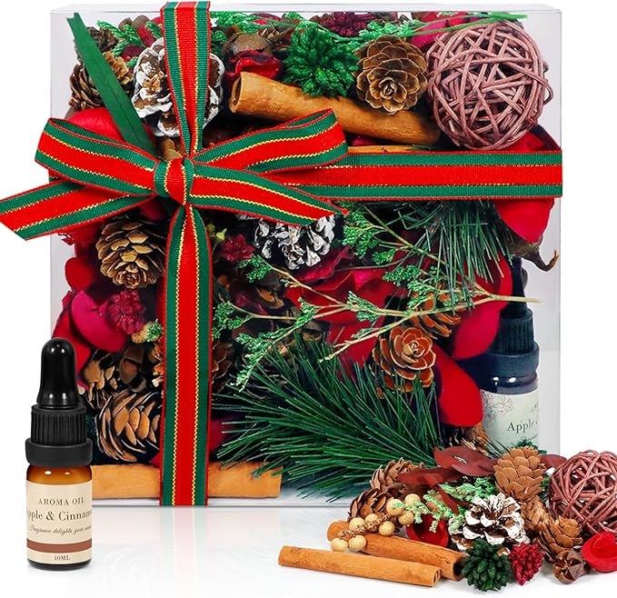 SCENTORINI Potpourri Bags, 14 oz Scented Potpourri with Fragrance Vial, Decorative Bowl Vase Filler for Christams Festival Decoration