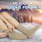 6 Pairs Merino Wool Socks for Men Thick Warm Thermal Winter Striped Dress Hiking Crew Men Socks Size 9-14