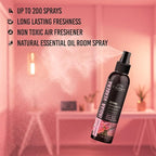 Natural Air Freshener Spray—Geranium & Lemongrass Odor Eliminator—Non-Toxic Essential Oil Deodorizer Spray for Home,Toilet,Room,Lounge,Laundry,Cabinet,Fabric;Safe for Kids & Pets—2PK- 4Oz each