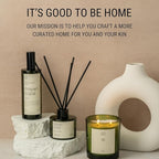 Craft & Kin Amber Moss Reed Diffuser | All Natural Essential Oil & Rattan Scent Sticks | Fall Reed Diffusers for Home, Bathroom | Long Lasting Home Fragrance in Green Glass, 3.4oz