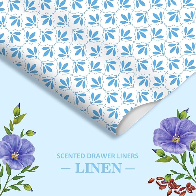 SCENTORINI Linen Scented Drawer Liners, 6 Sheets Fragrant Paper Liners Non-Adhesive Paper Sheets for Home Closet, Dresser Drawers, for Home Fragrance