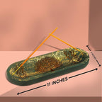 Incense Holder for Sticks Hand Carved - Tree of Life - Incense Burner/Ash Catcher- Handmade Wooden Insence Tray – Modern Gift Home/Room/Kitchen Décor 11x4x1.5 Inch