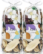 Qingbei Rina Potpourri Bags,Vanilla Scented Potpourri Bowl Filler,White Decorative Dried Flower, Home Fragrance, Vase Filler,8.4 oz|2 Bags
