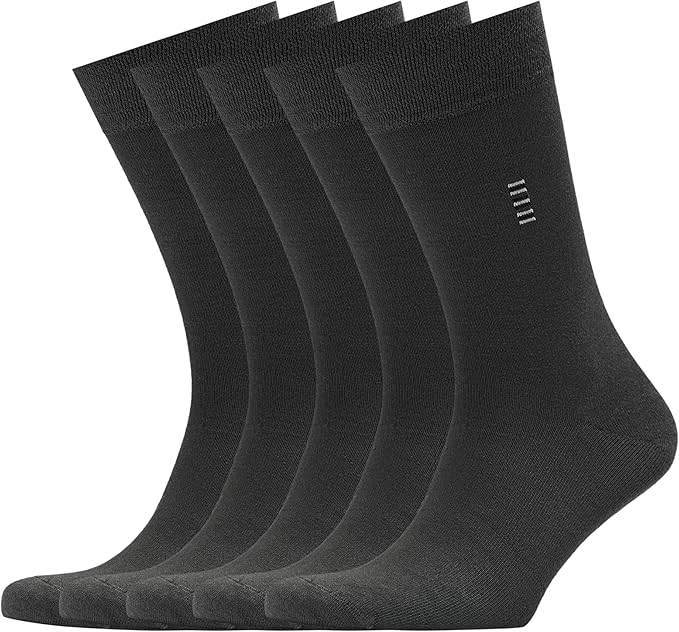 VRD Men’s Dress Socks, Bamboo 5-Pack Mens Socks, Mid Calf Length, Crew Socks Gift for Men Shoe Size 8-13