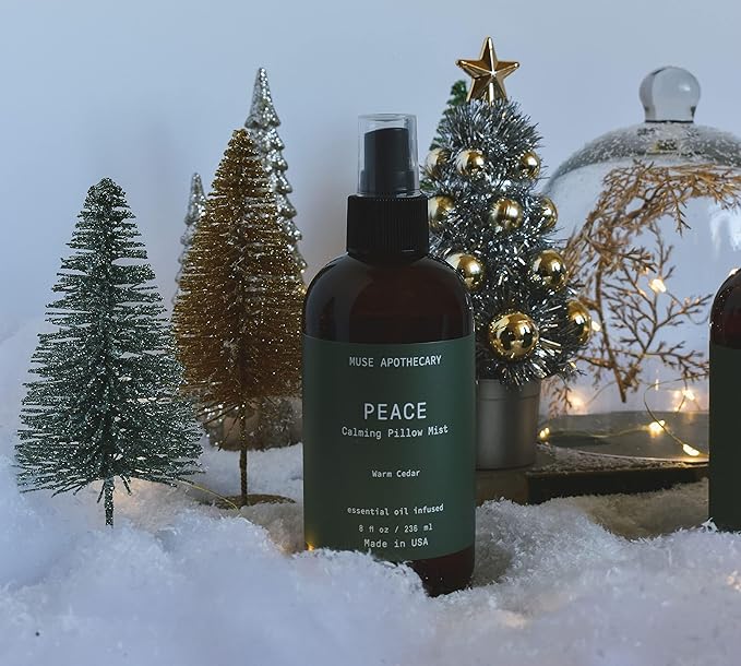 Muse Apothecary Pillow Ritual - Botanical Collection - Calming and Relaxing Pillow Mist, Linen and Fabric Spray - Infused with Natural Aromatherapy Essential Oils - 8 oz, Warm Cedar