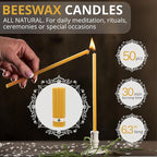 Danilovo Smudging Kit – 5 Palo Santo Sticks, 1 White Sage Smudge Stick, 50 Beeswax Taper Candles & Ceramic Candle Holder Set for Meditation, Cleansing, and Spiritual Practices