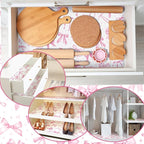 BBTO 20 Sheet Fragrant Drawer Liners for Dresser Scented Cabinet Paper Liners for Shelves 15.8 x 22 Inches Non Adhesive Drawer Paper Mats for Home Shelf Close(Bow)