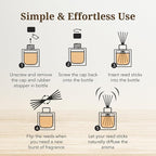 Luxury Reed Diffuser Set - 110ml Aromatherapy Diffuser with Natural Sticks, Aesthetic Room Decor, Long-Lasting Air Freshener for Home, Bathroom, and Office, Essential Oil Stick Diffuse (Oud Pack)