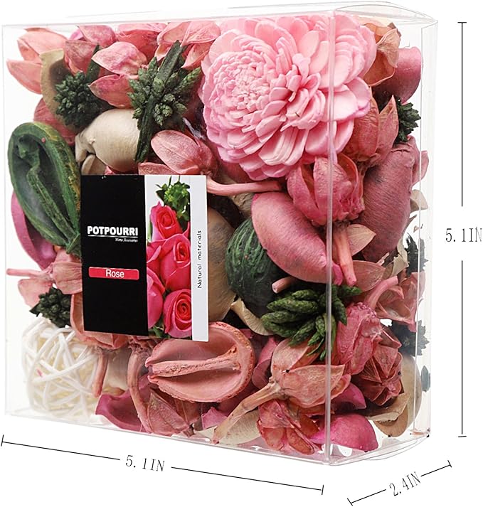 Qingbei Rina Potpourri,Rose Scented Potpourri Bowl Filler Dried Flower,Pink Decorative Popery,Home Fragrance Perfume,Bathroom Decor,9.8 Oz