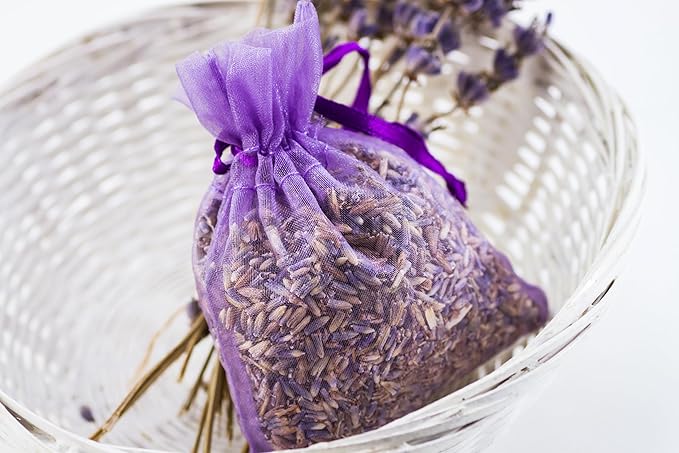 Pack of 24 Cedar Chips and Lavender Sachets (12 Lavender, 12 Cedar) - Home Fragrance Sachet for Drawers and Closets, LV-F-LC-1