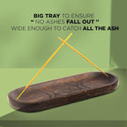 raajsee Incense Holder Hand Carved -Incense Burner Holder –Ash Catcher - Incense Stick Holder - Meditation & Yoga - Great Gift for Any Occasion Size 11x4 inch
