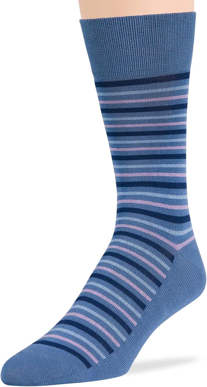 7BigStars Mens Dress Socks – 4 Pack Bamboo Crew Fit, Solid or Patterned, Thin Seamless Breathable Business