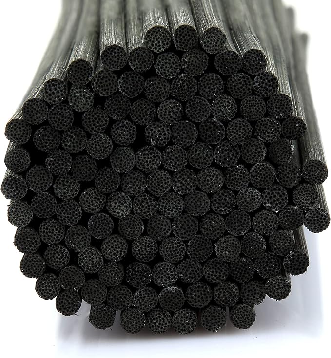TOMCENXI 100PCS Reed Diffuser Sticks,10 Inch Natural Rattan Wood Sticks,Diffuser Refills,Essential Oil Aroma Diffuser Replacements Sticks for Home,Office (Black Color)