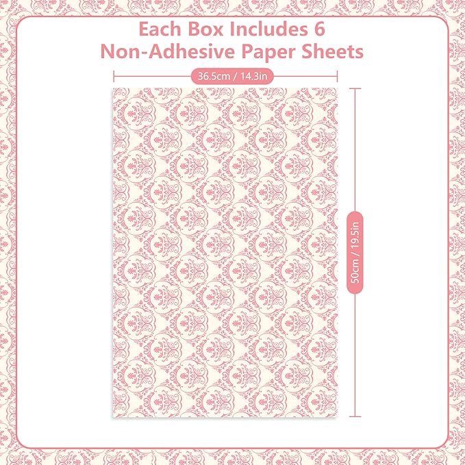 SCENTORINI Rose Sandalwood Scented Drawer Liners, 6 Sheets Fragrant Paper Liners Non-Adhesive Paper Sheets for Home Closet, Dresser Drawers, Gift for Home Fragrance