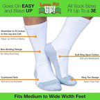 Loose Fit Stays Up Men's and Women's Casual Crew Socks (Pack of 3) Made in USA! Cushioned Sole