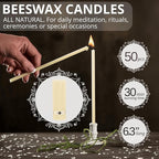 Danilovo Smudging Kit – 5 Palo Santo Sticks, 1 White Sage Smudge Stick and 50 pcs Beeswax Taper Candles Set for Meditation, Cleansing, and Spiritual Practices, Handcrafted, Eco-Friendly