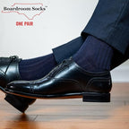 Merino Wool Mid-Calf Dress Socks for Men, Ribbed Dress Socks