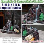 Mountain Waterfall Incense Burner，Backfall Incense Holder River, Incense Falls Meditation Decor for Room with Upgrade Incense Cones and Accessories (5in1 Palo Santo)