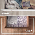 Drawer Liner Paper - 14" x 19.5", 6 Pack, Royal Damask, English Lavender - Non Adhesive Shelf Paper - Lavender Scented Drawer Liners for Bedroom Dresser - Scented Sheets