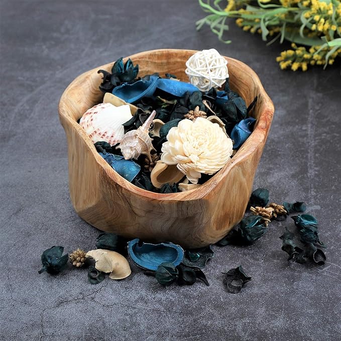 Qingbei Rina Blue Potpourri,Ocean Scent Potpourri Dried Flower, Decorative Bowl Vase Filler, Home Fragrance Sachet, Beach Coastal Breeze Decor,9.8 Oz