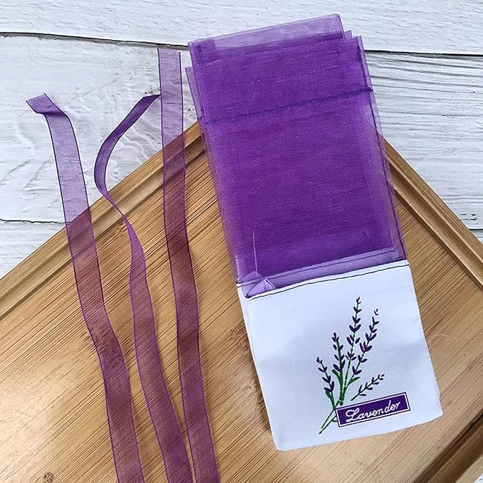 20 PCS Purple Empty Lavender Sachets Bags for Drawers and Wardrobes Closet Freshener Scents Dried Lavender Flower Sachets